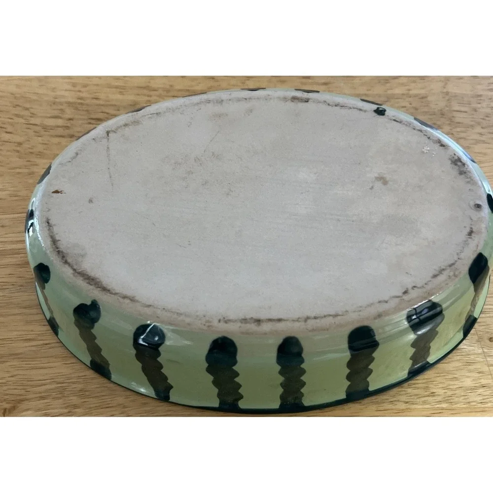 Watermelon Baking Serving Dish‎ Hand Painted Stoneware Oval 6x9